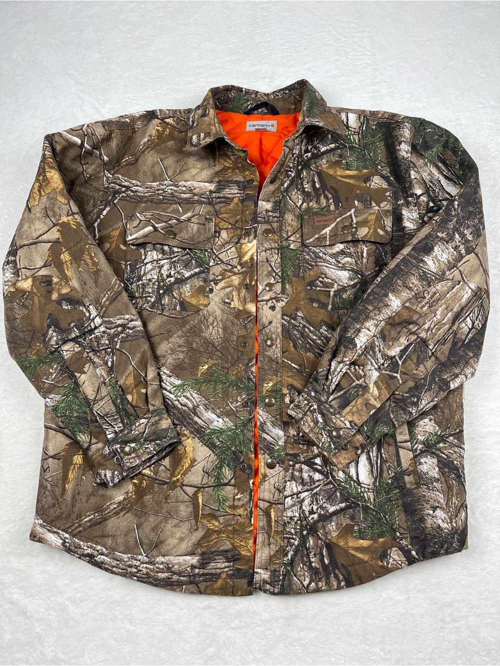 Carhartt Wexford Realtree Xtra Camo Quilted Shirt Jacket Mens L 101462-977